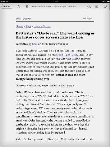 Artikel in Instapaper