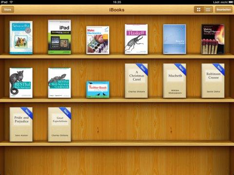 Das Regal in iBooks