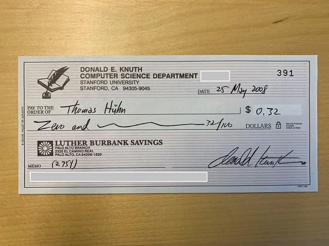 Knuth-Scheck über $0.32