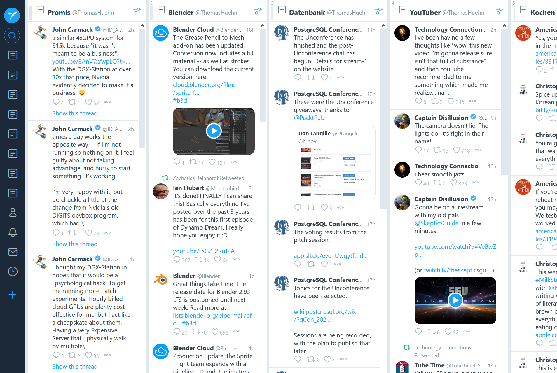 Das Tweetdeck-Interface